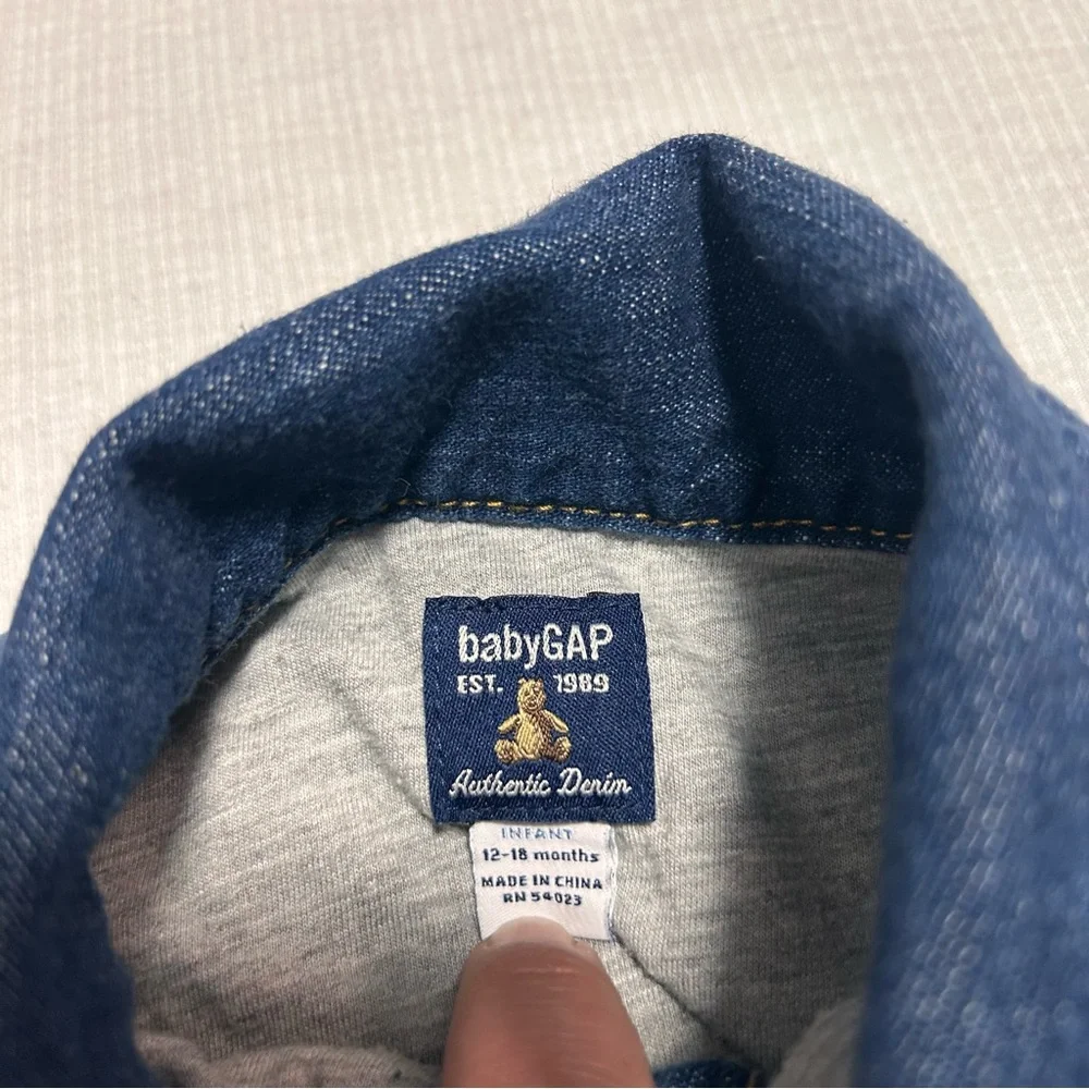 Baby Gap Denim‎ Jacket Lined Size 12-18 Months Boy Girl
